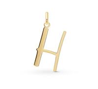 Amberta Solid 14ct Gold Initial Pendant for Women | 14ct Real Gold Letter Pendant Only without Chain: Letter H