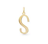 Amberta Solid 14ct Gold Initial Pendant for Women | 14ct Real Gold Letter Pendant Only without Chain: Letter S
