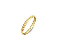 Amberta Solid 18ct Gold Wedding Rings for Women Made in Italy | 2 mm Wide White and Yellow Wedding Rings Gold 18ct: 2 mm Yellow Gold Ring Size S