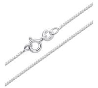 Amberta Solid 925 Sterling Silver Chain for Women Men | Super Thin Dainty & Sturdy Box Curb Singapore Beaded Snake Paperclip Necklace Delicate 16/18/20/22/24 inch: 22 inch Box Chain Necklace