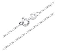 Amberta Solid 925 Sterling Silver Chain for Women Men | Super Thin Dainty & Sturdy Box Curb Singapore Beaded Snake Paperclip Necklace Delicate 16/18/20/22/24 inch: 20 Long Link Curb Chain Necklace