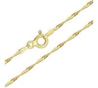 Amberta Solid 925 Sterling Silver Chain for Women Men | Super Thin Dainty & Sturdy Box Curb Singapore Beaded Snake Paperclip Necklace Delicate 16/18/20/22/24 inch: 18 inch Singapore Chain Necklace