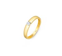 Amberta Solid 925 Sterling Silver Cubic Zirconia Wedding Ring | Sterling Silver Solitaire Ring for Women | Silver Engagement Rings for Women: Gold Plated Sterling Silver Promise Ring Size L