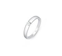 Amberta Solid 925 Sterling Silver Cubic Zirconia Wedding Ring | Sterling Silver Solitaire Ring for Women | Silver Cubic Zirconia Ring | Sterling Silver Engagement Rings for Women: Promise Ring Size K