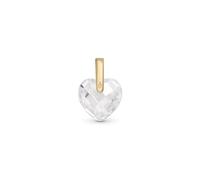 Amberta Solid 9ct Gold Pendant without Chain for Women | Gold CZ Floating Diamond Pendant for Women: Crystal Heart
