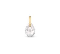 Amberta Solid 9ct Gold Pendant without Chain for Women | Gold CZ Floating Diamond Pendant for Women: Waterdrop Crystal