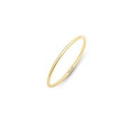 Amberta Solid 9ct Gold Rings for Women Made in Italy, Minimalist Thin 1mm Stacking Gold Thumb Ring Band: 9K Gold Plain Ring Size P 1/2