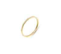 Amberta Solid 9ct Gold Rings for Women Made in Italy, Minimalist Thin 1mm Stacking Gold Thumb Ring Band: 9K Gold Geometric Ring Size K