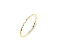 Amberta Solid 9ct Gold Rings for Women Made in Italy, Minimalist Thin 1mm Stacking Gold Thumb Ring Band: 9K Gold Diamond Cut Ring Size L