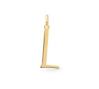 Amberta Solid Italian 14ct Gold Initial Pendant for Women | 14ct Real Gold Letter Pendant Only without Chain: Letter L