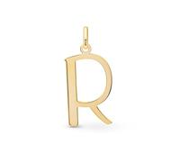 Amberta Solid Italian 14ct Gold Initial Pendant for Women | 14ct Real Gold Letter Pendant Only without Chain: Letter R