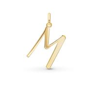 Amberta Solid Italian 14ct Gold Initial Pendant for Women | 14ct Real Gold Letter Pendant Only without Chain: Letter M