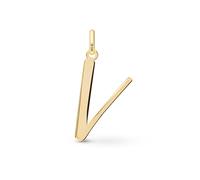 Amberta Solid Italian 14ct Gold Initial Pendant for Women | 14ct Real Gold Letter Pendant Only without Chain: Letter V