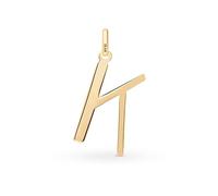 Amberta Solid Italian 14ct Gold Initial Pendant for Women | 14ct Real Gold Letter Pendant Only without Chain: Letter K