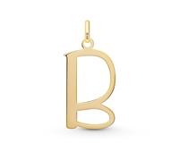 Amberta Solid Italian 14ct Gold Initial Pendant for Women | 14ct Real Gold Letter Pendant Only without Chain: Letter B