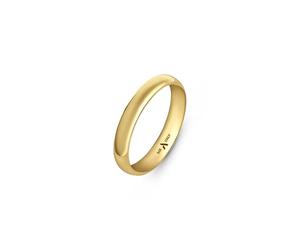 Amberta Solid Italian 14K Gold Wedding Bands for Women Men | Real 14K Gold Wedding Rings His and Hers | Polished Premium Yellow White Rings for Him and Her: 3.5 mm Yellow Gold Ring Size M