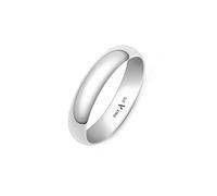 Amberta Solid Italian 9ct Gold Wedding Rings for Men | 5 mm Real 9ct Yellow White Two Tone Gold Wedding Band for Men Polished: White Gold Ring Size U 1/2