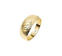 Amberta Solid Italian 9ct Yellow Gold Diamond Cut Dome Ring | Real 9ct Gold Rings for Women: Ring Size O