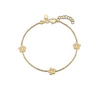Amberta Women 925 Sterling Silver Celestial Bracelets: 18ct Gold Plated Star Silhouettes Bracelet