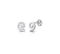 Amberta Women 925 Sterling Silver Celestial Stud Earrings: Spiral Stud Earrings