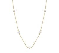 Amberta Women 925 Sterling Silver Freshwater Pearls Necklace: Gold Plated 5-6 mm Pearls Beaded Choker