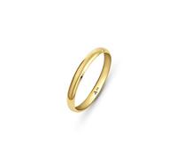 Amberta Women 9ct Yellow Gold Wedding Ring | Gold Wedding Band for Women Men: 2.5 mm - Size P 1/2