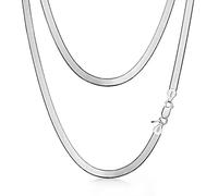 Amberta Women's 925 Sterling Silver Flat Snake Chain: 4.5 mm 45 cm/18 inch