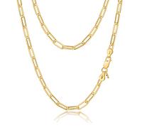 Amberta Women's 925 Sterling Silver Paperclip Chain: 18K Gold Plated Sterling Silver 4.4 mm 45 cm/18 inch