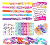 Ambesi 12 PCS DIY Bracelet Making Kit for Girls,Birthday Present for Girls Ages 3 4 5 6 7 8 Years Old Girls Gifts Ideas,Charm Friendship Bracelet Kit,DIY Arts & Crafts Kids Toys