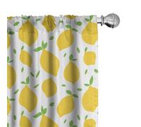 Ambesonne Lemons Window Curtains, Continuous Modern Summer Themed Tasty Citrus Fruits Illustration, Lightweight Decor 2-Panel Set with Rod Pocket, Pair of - 28" x 95", Lime Green