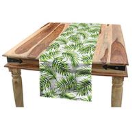 Ambesonne Palm Leaf Table Runner, Exotic Pattern with Tropical Leaves in Watercolor Art Style Jungle Luau Hawaii, Dining Room Kitchen Rectangular Runner, 16" X 72", Fern green