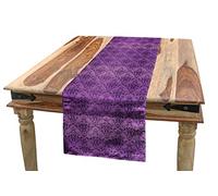 Ambesonne Vintage Table Runner, Damask Style Repetitive Rococo Pattern Old Fashioned in Purple Shades, Dining Room Kitchen Rectangular Runner, 16" X 90", Dark Purple Violet