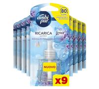Ambi Pur Spring Awakening Recharge Electric Diffuser for Environment 20 ml to Remove Odours, 9 Pieces