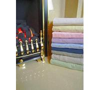 Ambiance Emperor Size 18" Deep Box Flannelette Fitted Sheet Blue 100% Brushed Cotton Soft Feel