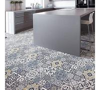 Ambiance-Live Floor Tile Stickers, Vinyl Plastic Glass, Romana, 40 x 40 cm
