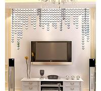 Ambiance Sticker 100 Heart Mirror Wall Stickers Easy to Peel And Safe On Walls, Children's Room And Children's Room, Wall Decoration Crystal Surface