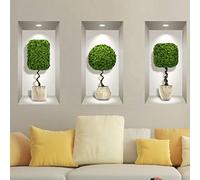Ambiance Sticker 3D Plant Wall Art, Vinyl Removable Wall Sticker, DIY Wall Mural for Living Room 30 x 90 cm