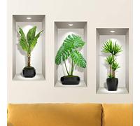 Ambiance Sticker 3D Plant Wall Art, Vinyl Removable Wall Sticker, DIY Wall Mural for Living Room 60 x 90 cm