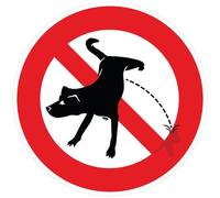 Ambiance Sticker Adhesive Sign Sticker Dog Pee Forbidden Laminated Laminated Water and U-Resistant - Do Not Let Dogs Urinate Round - 15 cm φ