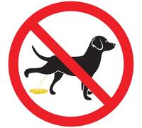 Ambiance Sticker Adhesive Sign Sticker Dog Pee Forbidden Laminated Laminated Water and U-Resistant - Do Not Let Dogs Urinate Round - 15 cm φ