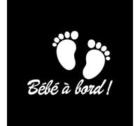 Ambiance Sticker Baby on Board Vinyl Car Sticker Small Baby Feet Height 15 x Length 20 cm