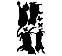 Ambiance Sticker Cats Playing Catching Butterflies Home Vinyl Wall Sticker Kitchen Animals Self Adhesive Decoration for Children's Room