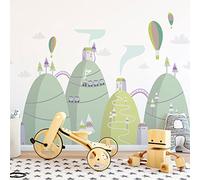 Ambiance Sticker Children's Wall Sticker for Baby Room Decoration - Giant Adhesive Wall Sticker | Hot Air Balloons as Seen from The Sky - H40 x L60 cm