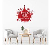 Ambiance Sticker Christmas Merry Christmas Stickers Adhesive Stickers Christmas Decoration Parties for Bedroom and Living Room Christmas Bauble Merry Christmas and Happy New Year - H90 x L90 cm