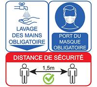 Ambiance Sticker col-Sand_A253_40X40CM Covid, Set of 3 Stickers