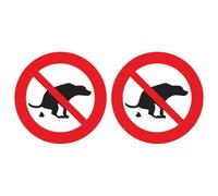 Ambiance Sticker Laminated Laminated Adhesive Dog Pee Sign Sticker Water and UV Resistant - Do Not Let Dogs Urinate Round - 2 Stickers 25 cm φ