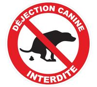 Ambiance Sticker Laminated Laminated Adhesive Dog Pee Sign Sticker Water and UV Resistant Do Not Let Dogs Urinate Round - 30 cm φ