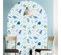 Ambiance Sticker Non-Woven Wallpaper Giant Frescoes pre-Pasted - Degli Uccelli Sheet - Decorative Label | H 175 x L 120 cm