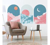 Ambiance Sticker Non-Woven Wallpaper Pre-Glued Giant Murals 3 Arches Look Life in Pink Decorative Adhesive 115 x 90 cm
