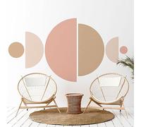 Ambiance Sticker Non-Woven Wallpaper Pre-Glued Giant Murals Abstract Half Circles Design Decorative Adhesive 75 x 60 cm